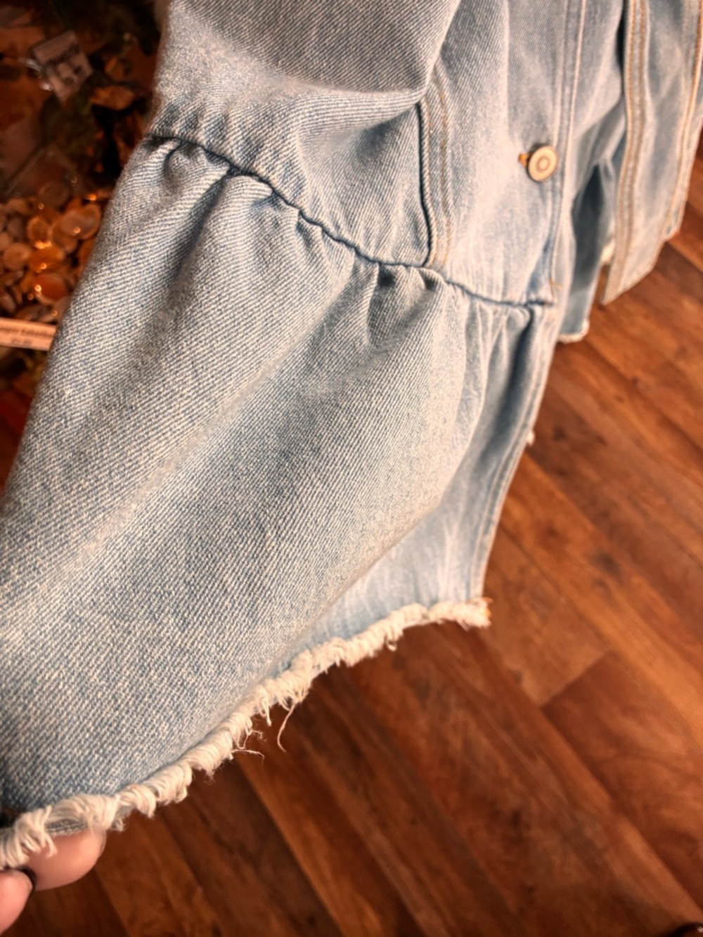 Vocal Light Blue Denim Top with Black Logo Tag - Picture 8 of 8